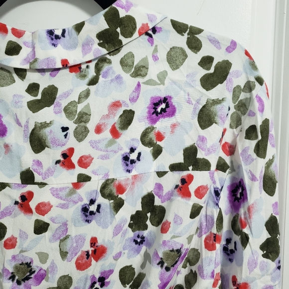 FRANK & OAK Floral Printed Wrap Top Blouse - Picture 8 of 13